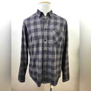 Billy Reid Men's Gray Plaid Long Sleeve Shirt Standard Button UpPocket, sz LD